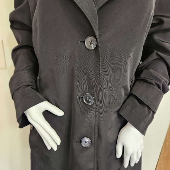Black London Fog trench coat size large - Picture 2 of 14